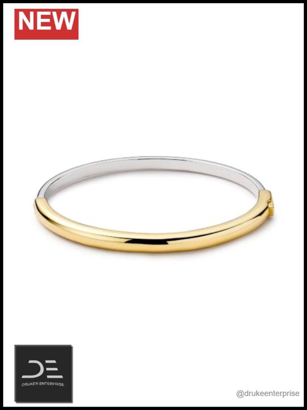 14K Gold Plated & Rhodium Bangle Bracelet for Women